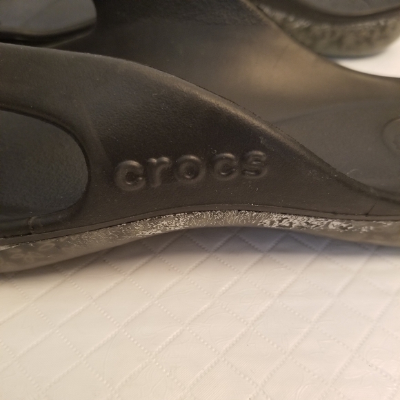 CROCS Boulder Colorado Thong Sandals Womens Size 9 Slip On Black Flip Flop Shoes - Picture 5 of 8